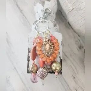 Bohemian Orange and Pink Beaded Earrings